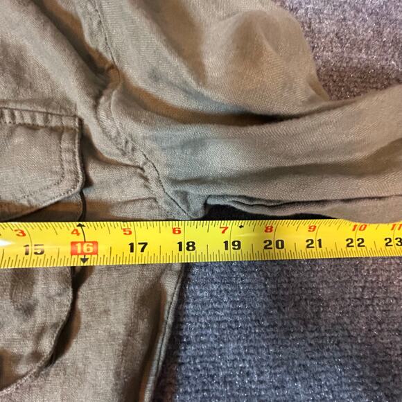 Avec Les Filles Military Army Style Linen Jacket Olive Green Women's Size S - Picture 8 of 9